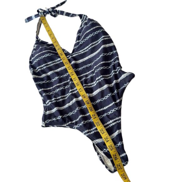 Vix Paula Hermanny Halter Tie-Back Plunge Navy Swimsuit Medium M - Picture 9 of 10